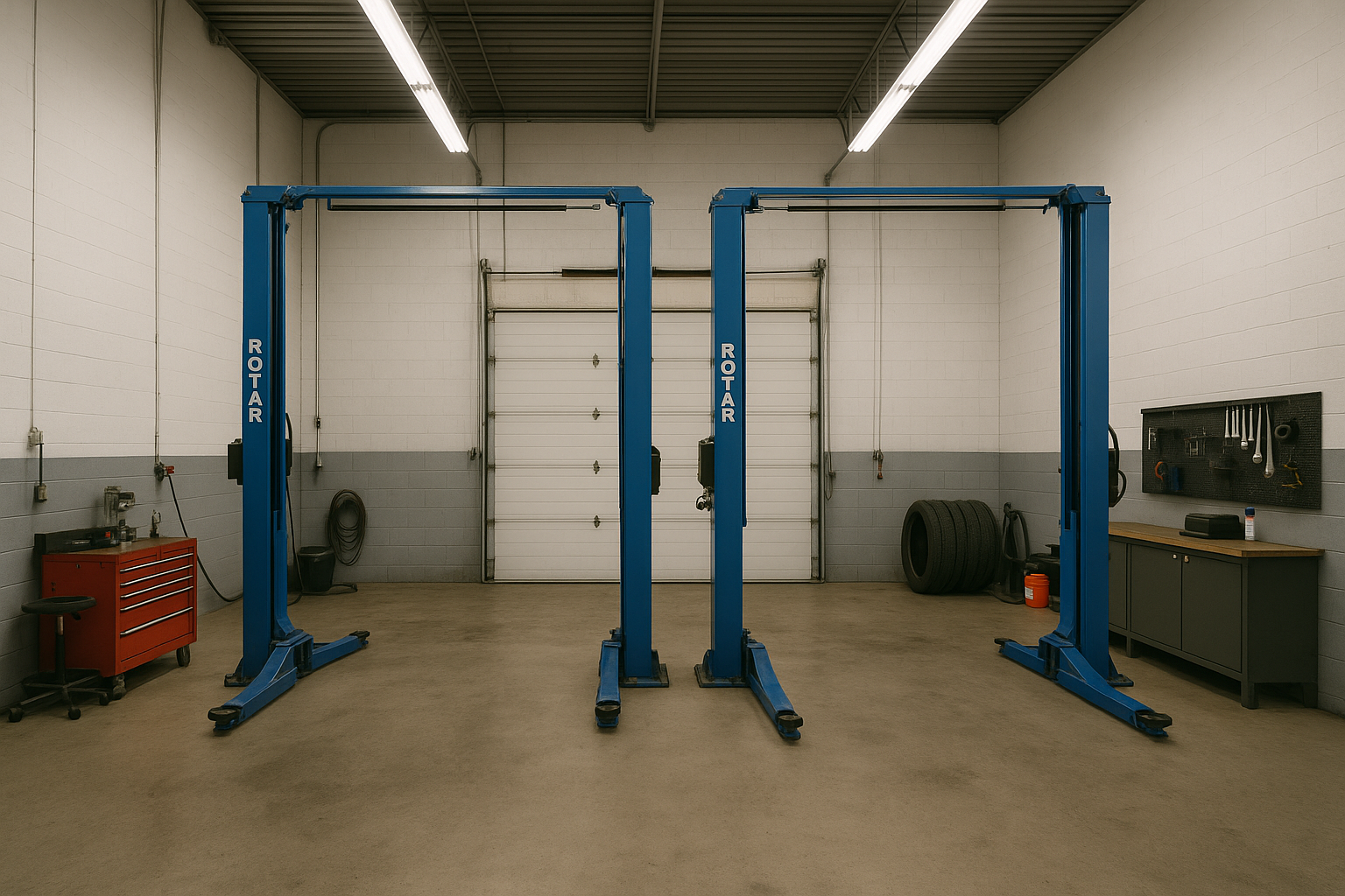 Atelier professionnel PNEUS SERVICE 74 avec ponts élévateurs ROTAR
